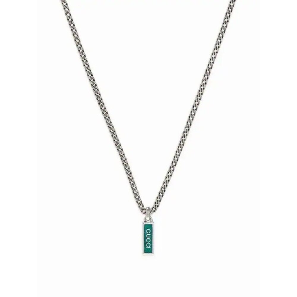 NEW Gucci Sterling Silver Necklace with Enamel Necklace YBB67871400100U